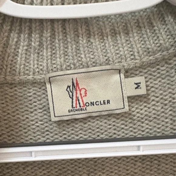 MONCLER SWEATER Men's Gray and Black Sweater Size M - Picture 3 of 16